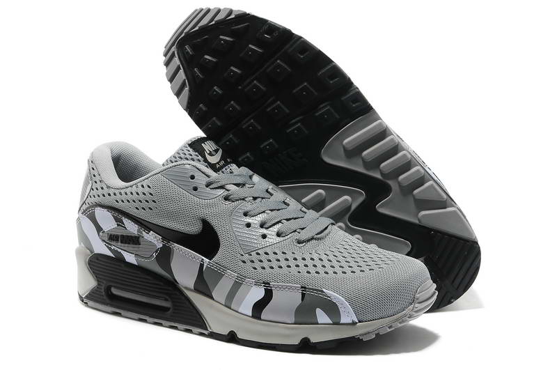 Air Max 90 Chaussures Homme Prm Em Tissage Gris Noir